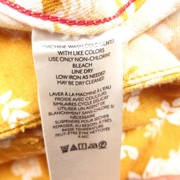 Anthropologie Maeve The Colette Cropped Wide-Leg Linen Pants Maize Floral 31 - Picture 11 of 14